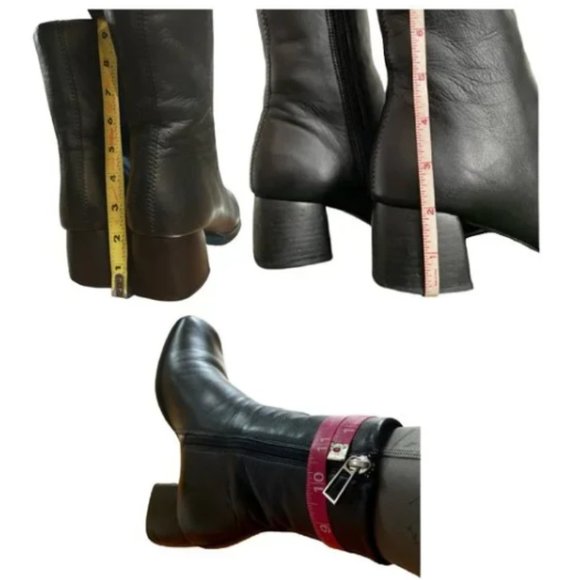 Mid Calf High Ankle Leather Sock Boots EU 38 - Picture 7 of 12